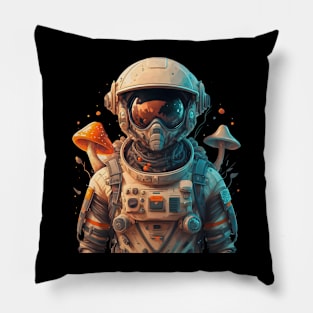 Astronaut with mushrooms Pillow