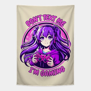 Purple anime girl gamer Tapestry