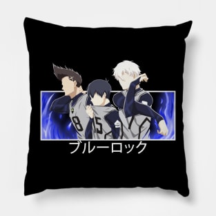 blue lock anime - Yoichi Isagi Baro and Nagi Pillow