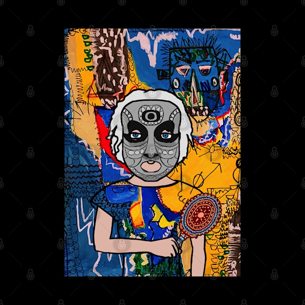 Unique FemaleMask Digital Collectible with IndianEye Color and BlueSkin on TeePublic by Hashed Art