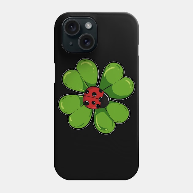 Ladybug Shamrock Clover Mindfull Ladybird Mindful Phone Case by amango