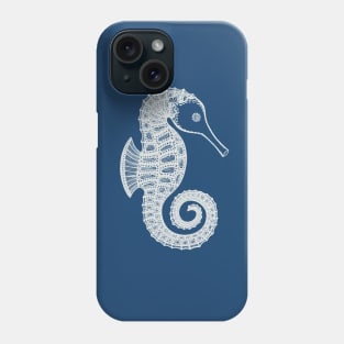 Seahorse Ink Art - cool sea animal design - dark colors Phone Case