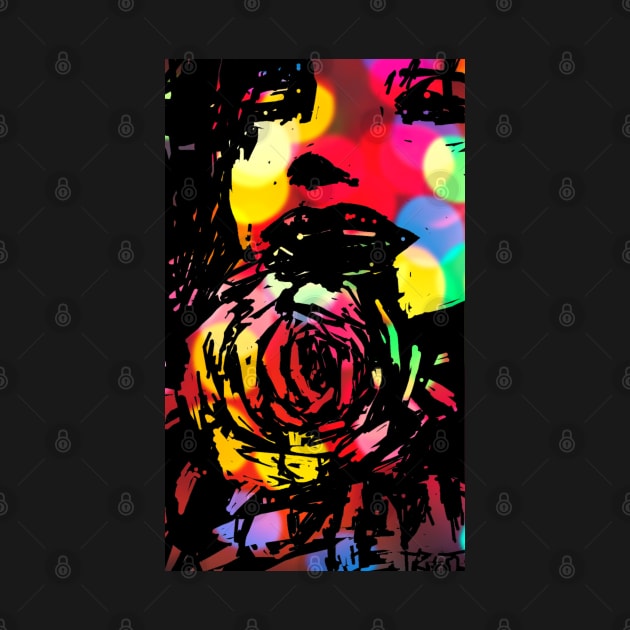 woman with rose bokeh design by artbleed