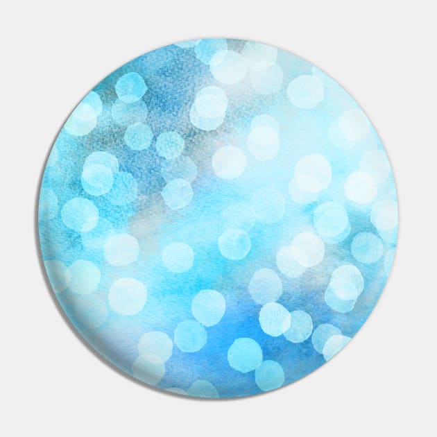 Turquoise Snowstorm - Abstract Watercolor Dots Pin by micklyn