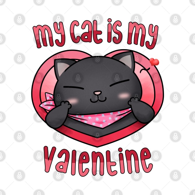 My cat is my Valentine Black Cat by Takeda_Art