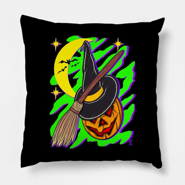 Witch pumpkin Pillow by Chillateez 