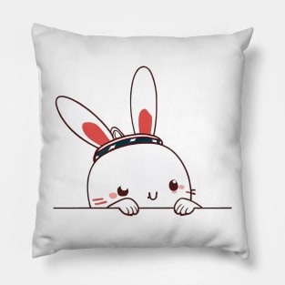 Sneaky japanese rabbit so cute Pillow