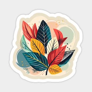 Abstract Leaves Design Magnet