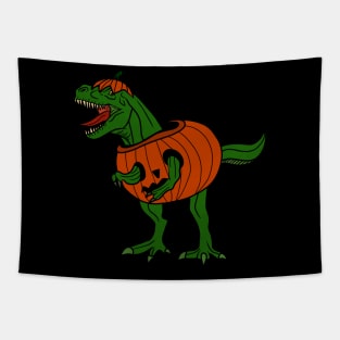 T-rex Dinosaur in Pumpkin, Halloween Costume Tapestry