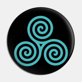 Turquoise Celtic Triple Spiral Pin