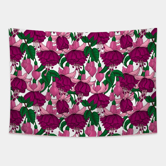 Fuchsia on white Tapestry by katerinamk