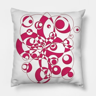 Psychedelic Spooky eyes - Pink and white Pillow