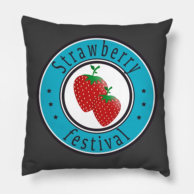 Strawberry Festival For Strawberry Farmers Pillow by RetroZin
