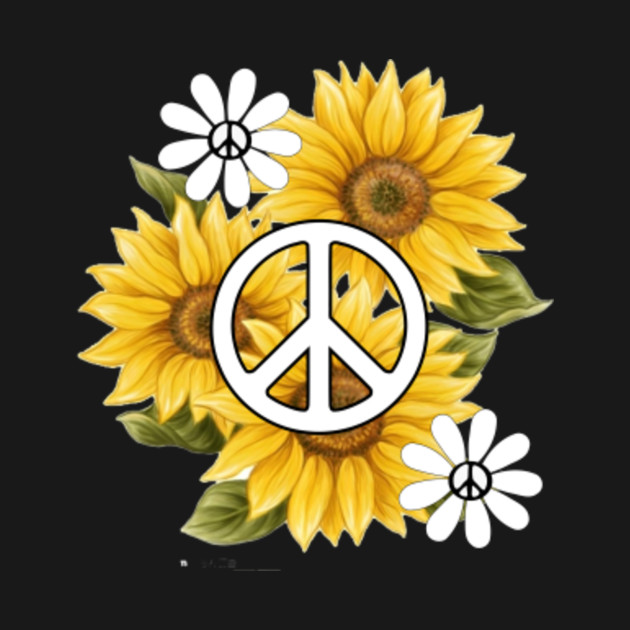 Sunflowers Peace Sign - Sunflowers - Long Sleeve T-Shirt | TeePublic