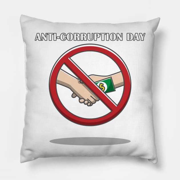 anti Corruption day Pillow by fflat hds