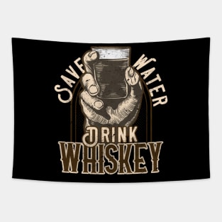 Vintage Drink Whiskey Slogan Tapestry