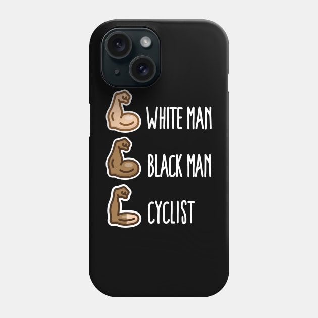 White man Black man Cyclist funny cycling biceps (light design Phone Case by LaundryFactory