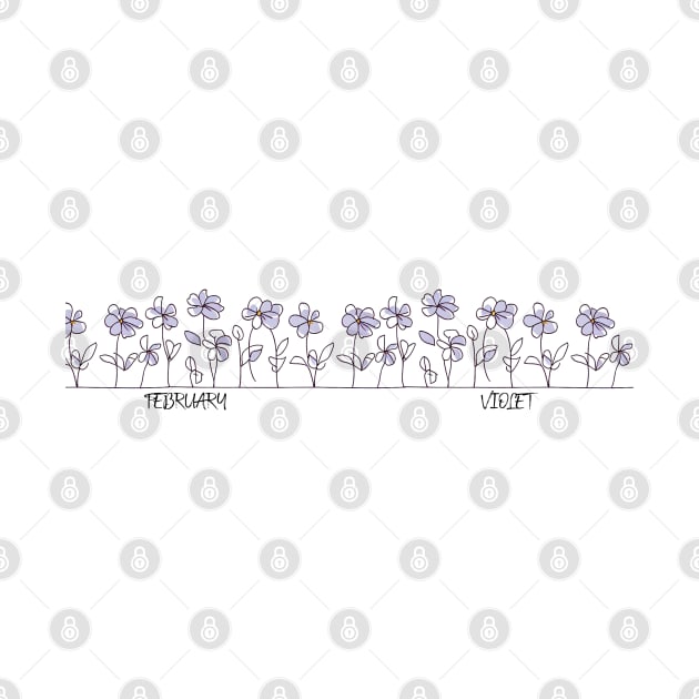 February Birth Month Flower - Violet by GreenBox10