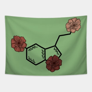 Floral Serotonin Molecule Tapestry