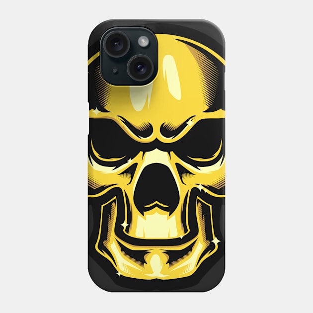 Golden Skull Phone Case by Luckyart11