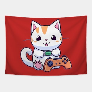 Gamer Cat Tapestry