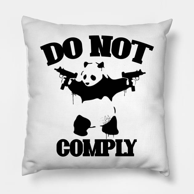 Shooting Panda Pillow by Wild Heart Apparel