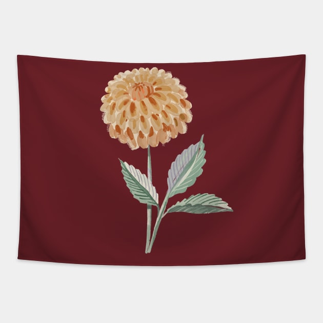 Painterly Dahlia Tapestry by Rebelform