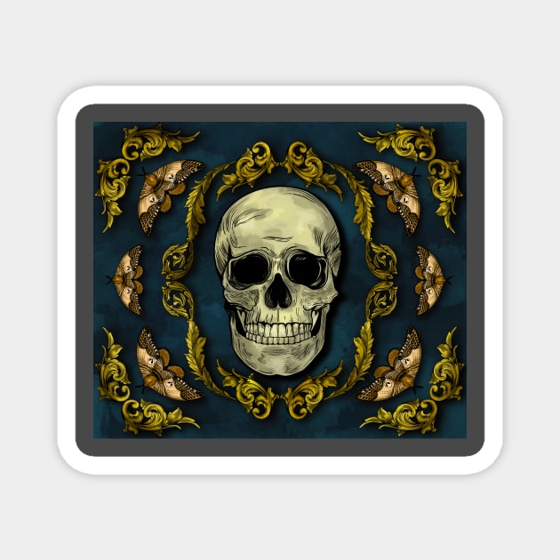 Filigree skull Full color Magnet by Danii_L