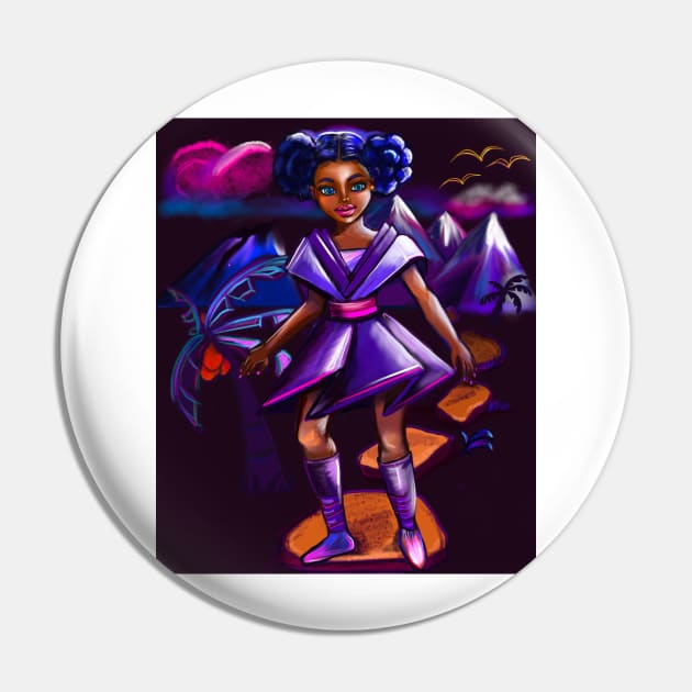 Anime girl with two puffs and lighting. Black afro anime girl in purple space fantasy scene ! beautiful  black girl with Braided hair, blue eyes, Cherry pink lips and dark brown skin. Hair love ! Pin by Artonmytee