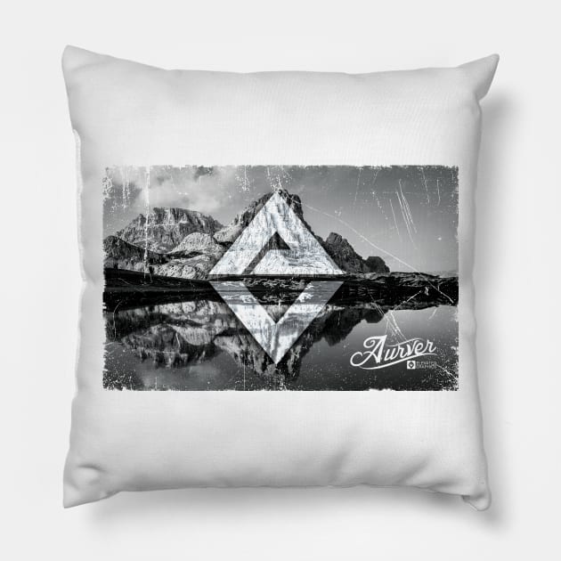 Aurver Mountain Reflection Pillow by Aurver