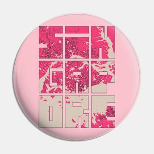 Singapore City Map Typography - Blossom Pin