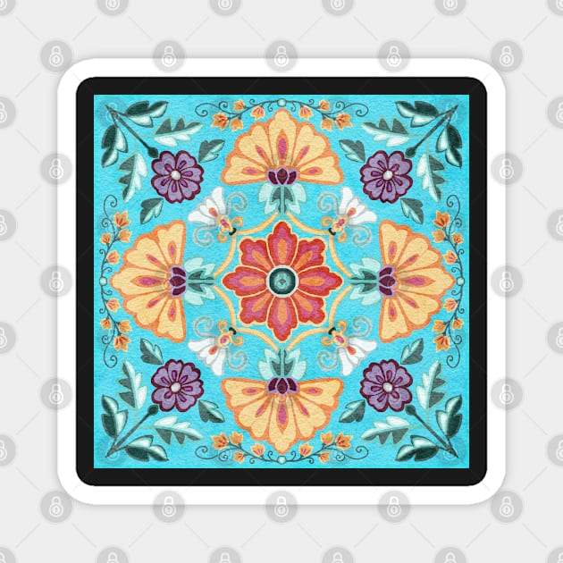 Garden Mandala - spring Magnet by AprilAppleArt