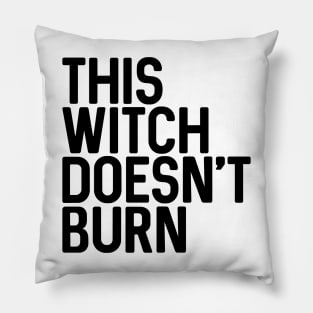 THIS WITCH DOESN'T BURN feminist text slogan Pillow