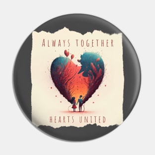 Always together, hearts united Pin