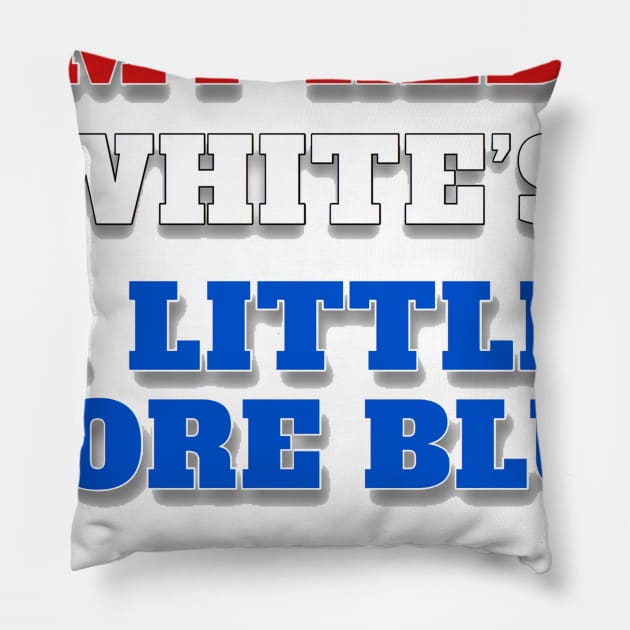 My Red White’s A Little More Blue Pillow by CreativEnigma