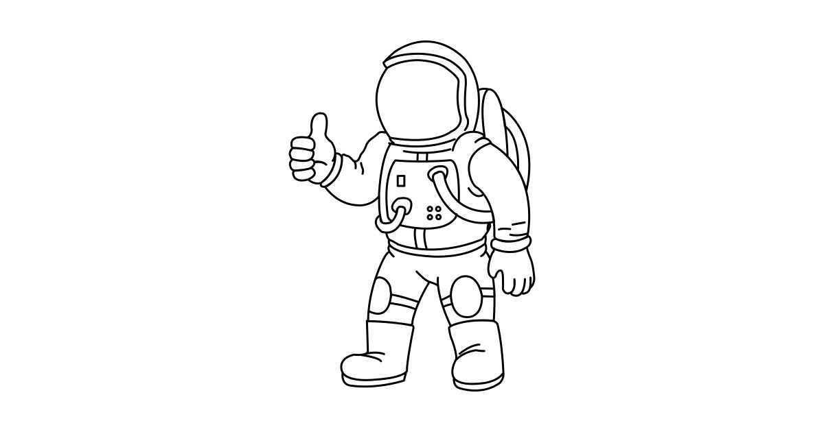 Космонавт раскраска для детей распечатать Spaceman Thumbs Up - Astronaut - T-Shirt TeePublic