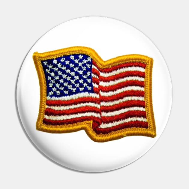 Embroidery American Flag Sticker Pin by anacarminda