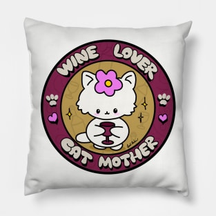 Wine Lover Cat Mother Pillow