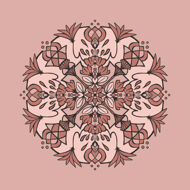 Blush Pink Lotus Mandala by Olooriel