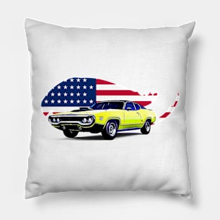 Plymouth GTX USA Print Pillow