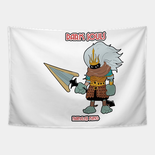 Nameless King In Cuphead Style Tapestry by Mustakro