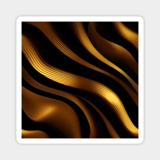 Golden Harmony: Abstract Stripes in Luxe Gold Magnet