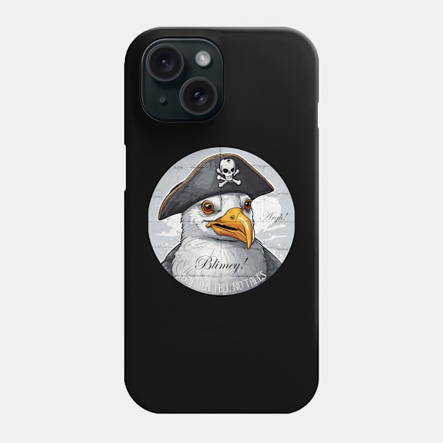 pirate seagull Phone Case by Kingrocker Clothing