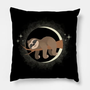 Lazy Sloth Solar Eclipse Pillow