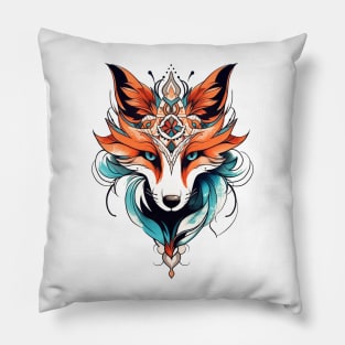 Neo Traditional Fox Pillow