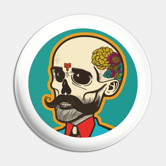 Calavera Classic Mustache 1920 Pin by Artfully Cave 