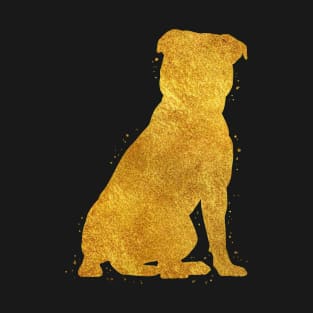 Staffordshire Bull Terrier golden art T-Shirt