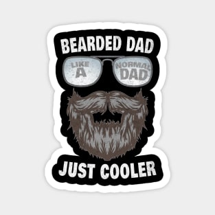 Mens Bearded Dad Like A Normal Dad Just Cooler Beard Humor Funny Magnet