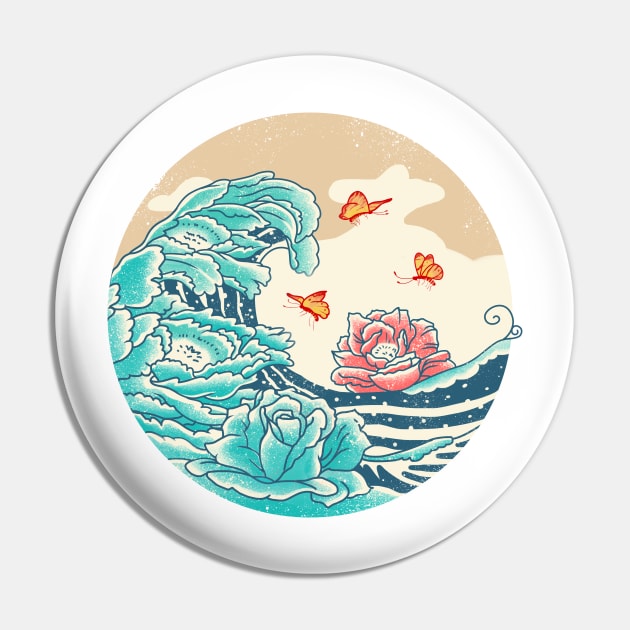 Floral Wave Pin by Vincent Trinidad Art