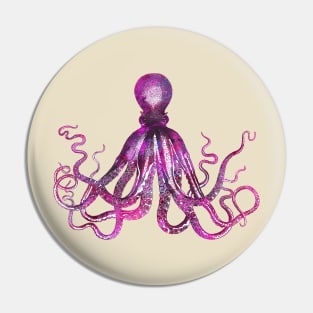 Octopus pink Pin